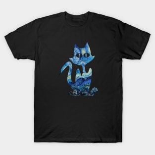 Cat Van Gogh Starry Night T-Shirt